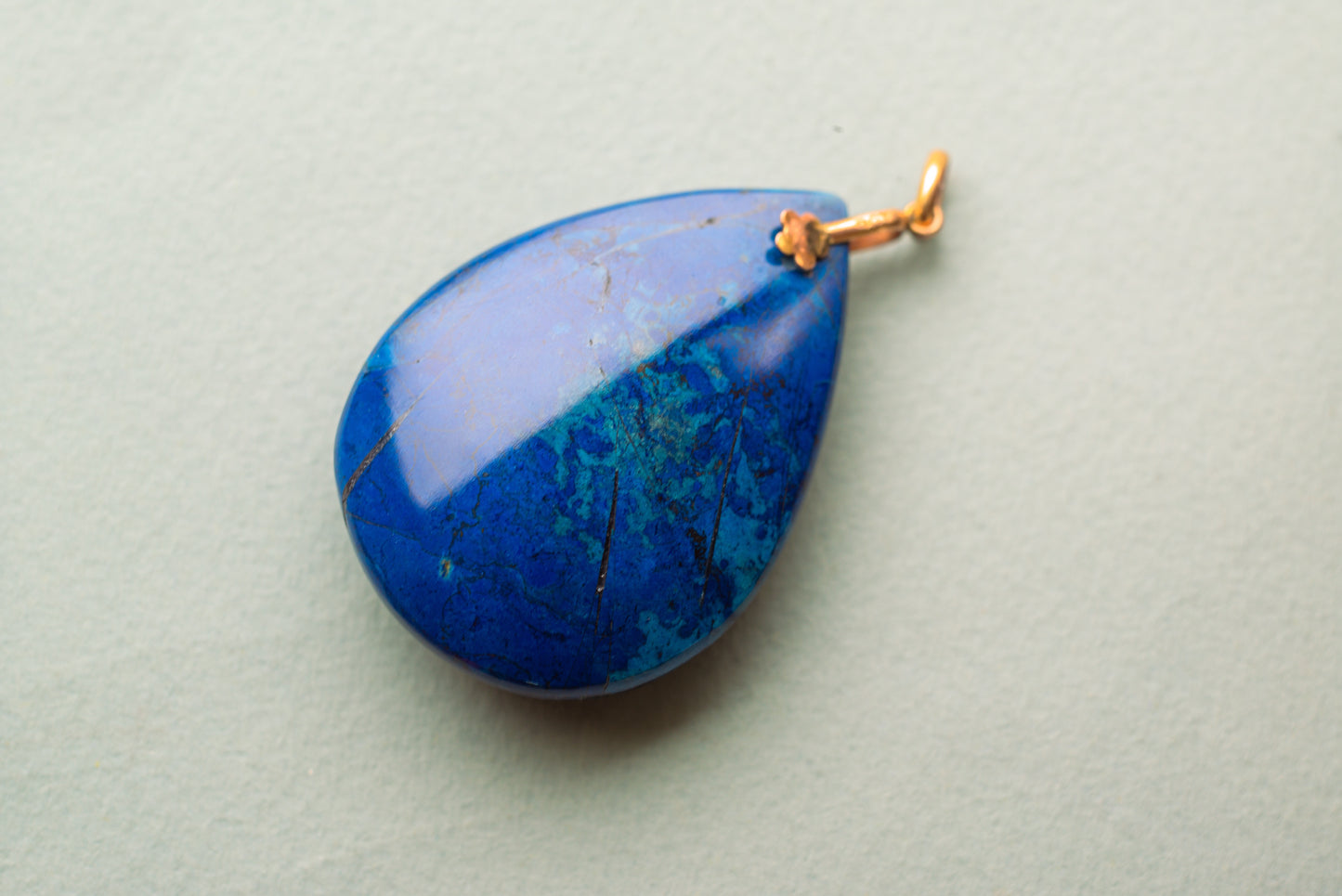 Gold lapis pendant