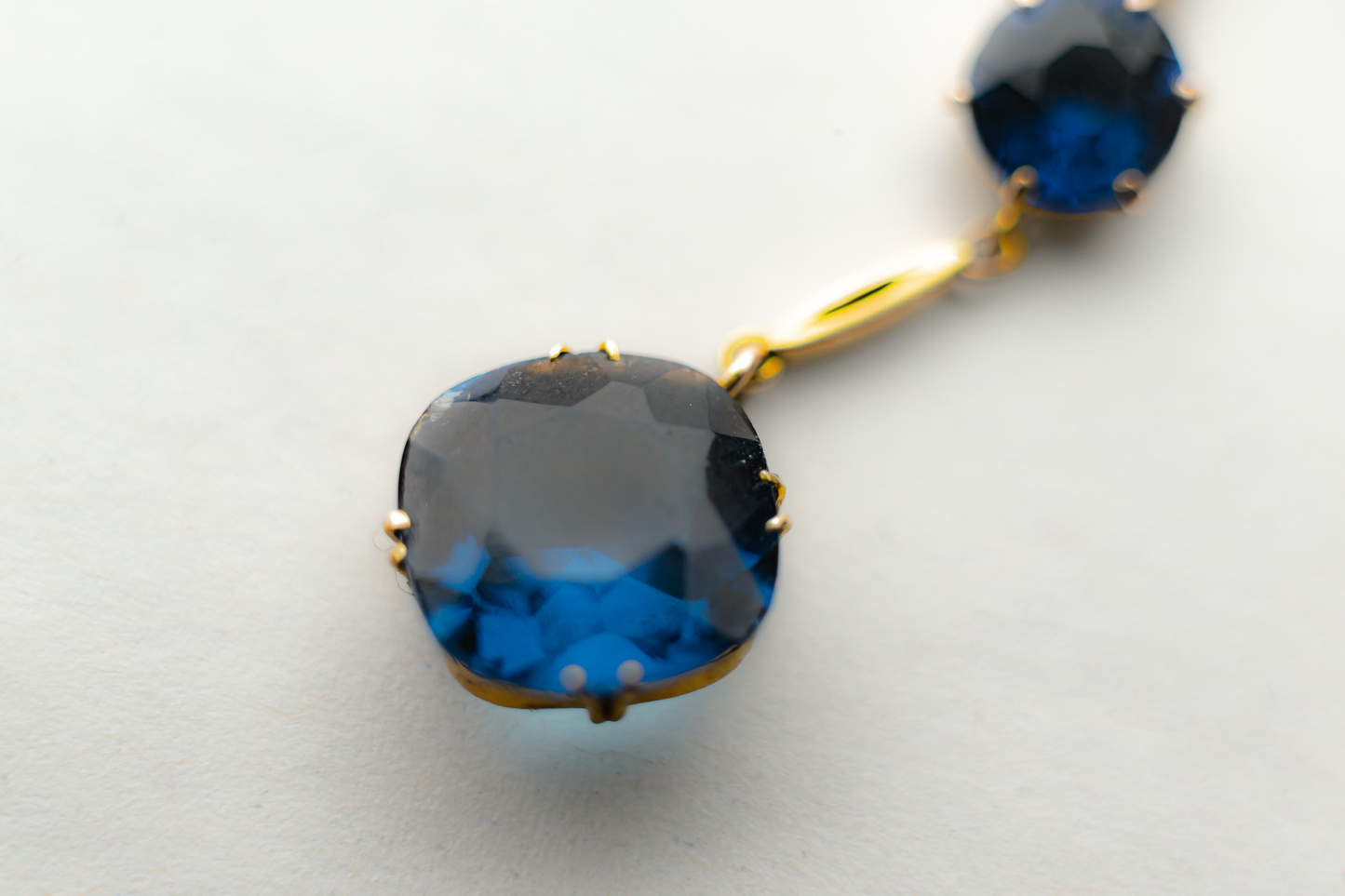 9ct Gold and Blue Stone Necklace