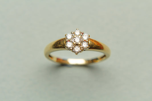 Diamond daisy cluster ring